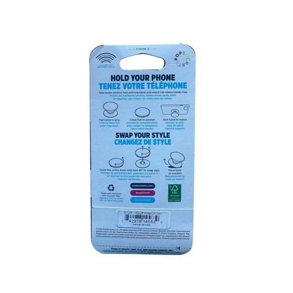 NEW PopSockets Phone Grip Stand Solid White POPGRIP Popsocket - Picture 2 of 2